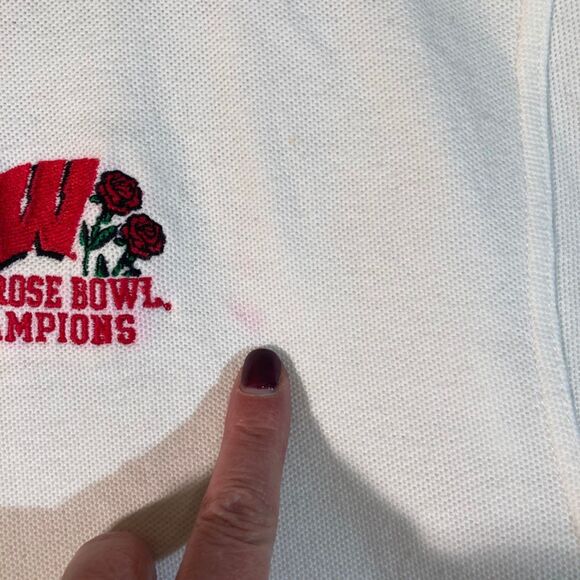 Wisconsin Badgers 1999 Rose Bowl Champions Polo XL White with Logo - Picture 10 of 11